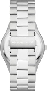 Michael Kors - Slim Runway Collection, culoare argintie, ceas din oțel inoxidabil pentru bărbați MK1060SET Portofel Barbati Naty Shop