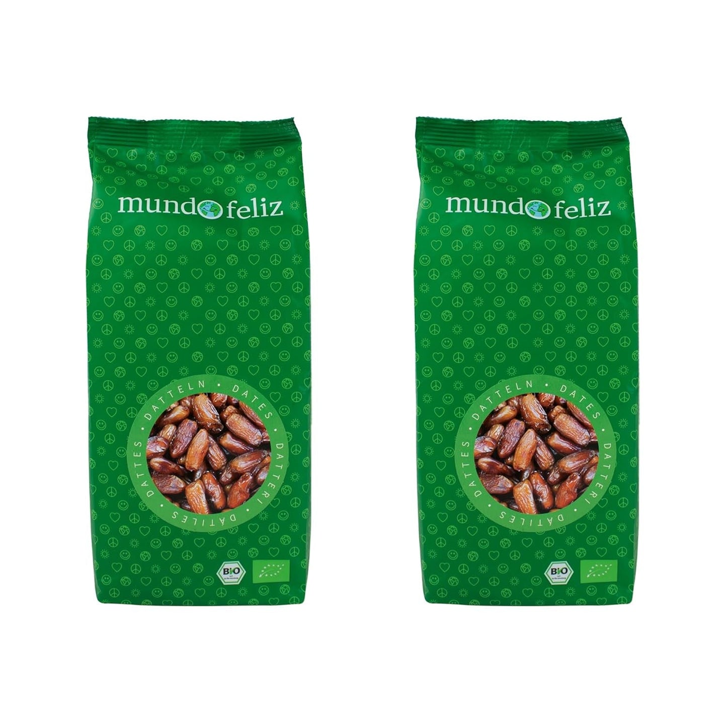 Mundo Feliz Curmale uscate cu sâmburi din agricultura ecologică, 2 x 500 g Produse deshidratate Naty Shop 500 G (pachet de 2) Date