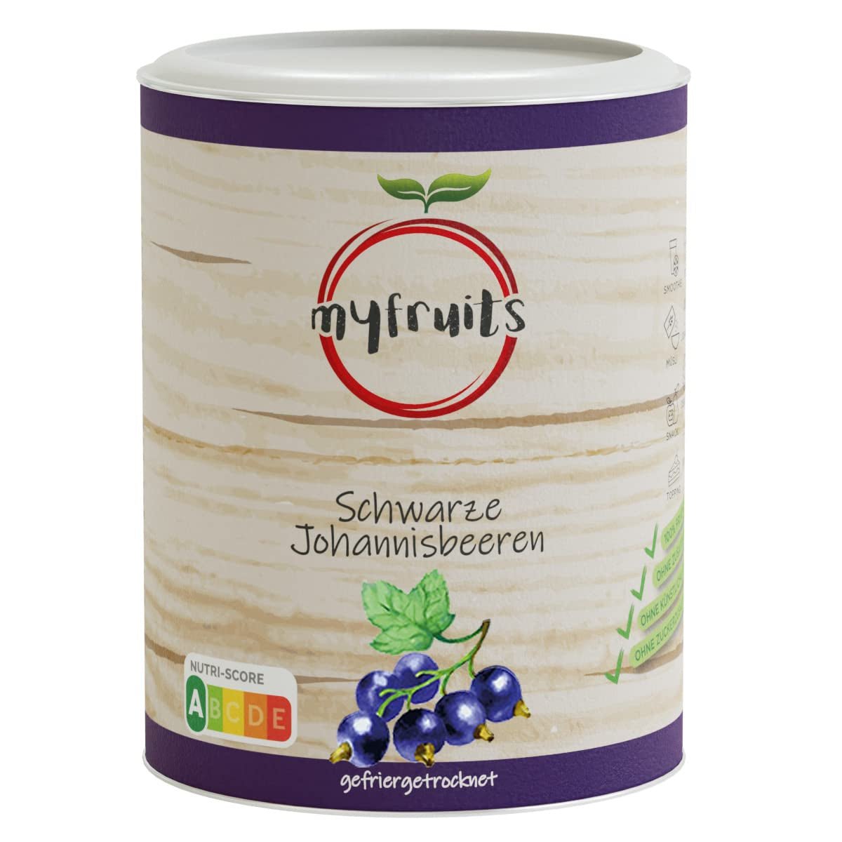 myfruits coacăze negre, fructe liofilizate, 100g, fără aditivi, 100% coacăze negre, fructe liofilizate și uscate pentru muesli sau porridge... Produse deshidratate Naty Shop Titlu implicit