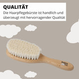 PARSA Beauty perie de păr pentru bebeluși cu păr de capră - perie de păr pentru bebeluși fabricată din lemn de fag certificat FSC® - perie pentru îngrijirea părului fin al bebelușilor - perie pentru bebeluși Copii - Baie si Skincare Naty Shop