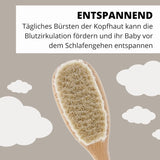 PARSA Beauty perie de păr pentru bebeluși cu păr de capră - perie de păr pentru bebeluși fabricată din lemn de fag certificat FSC® - perie pentru îngrijirea părului fin al bebelușilor - perie pentru bebeluși Copii - Baie si Skincare Naty Shop