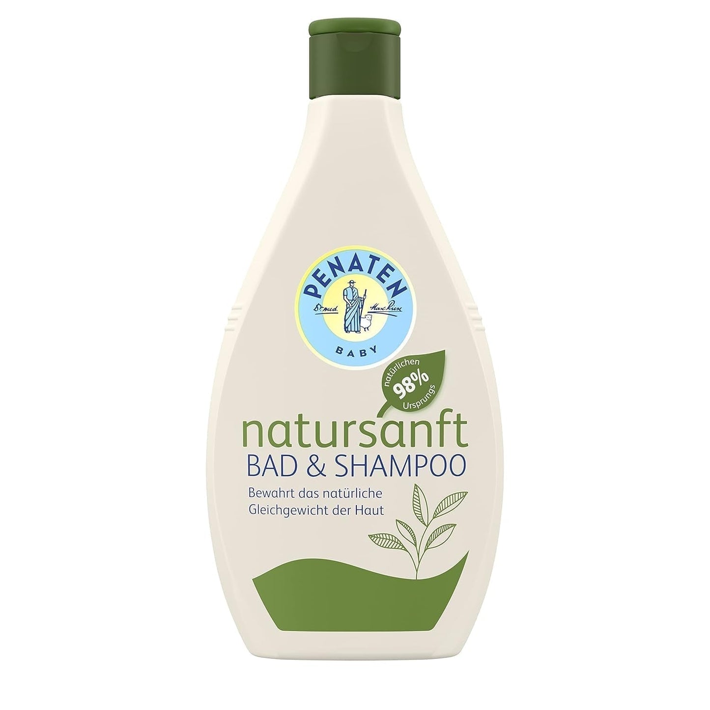 PENATEN baie și șampon (400 ml), baie și șampon blând pentru bebeluși formulat fără parabeni și coloranți, gel de duș și șampon pentru păr special dezvoltat pentru nou-născuți pentru pielea delicată a bebelușului Copii - Baie si Skincare Naty Shop 395 Ml (1 pachet) Șampon