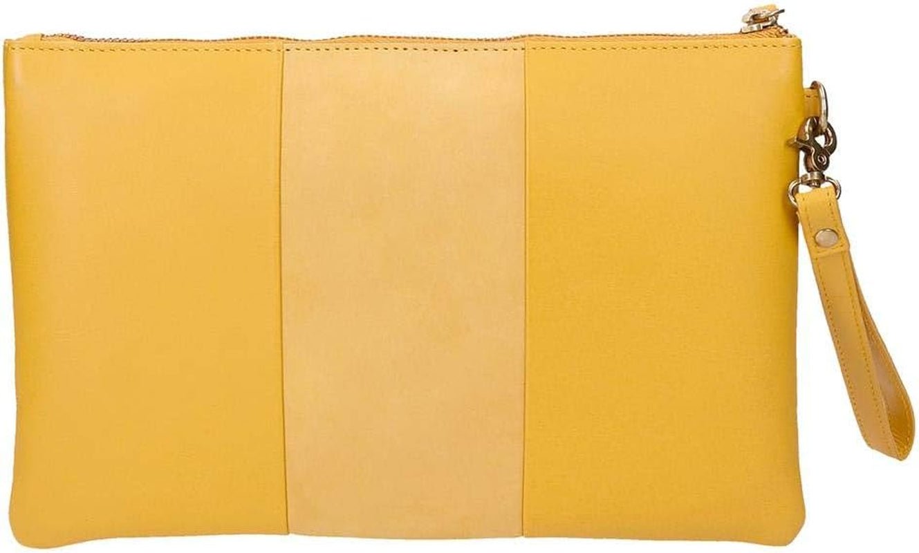 Pepe Jeans Double Wallet Geantă galbenă 27x17x2 cms piele Portofel Femei Naty Shop