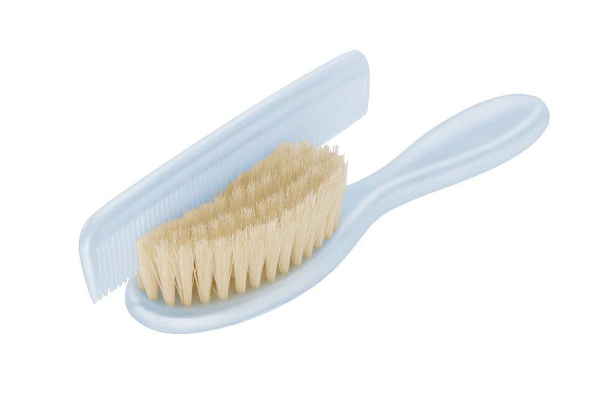 Pieptene și perie Rotho Babydesign, peri naturali, de la 0 luni, TOP/Bella Bambina, Babybleu Perl (albastru deschis), 20059010301 Copii - Baie si Skincare Naty Shop