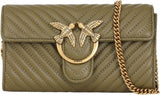 Pinko Doamnelor Oaie Nappa Love ONE Portofel C SCHAFNAPPA Portofel Femei Naty Shop V62Q_Verde Abete-Antique Gold O mărime se potrivește tuturor
