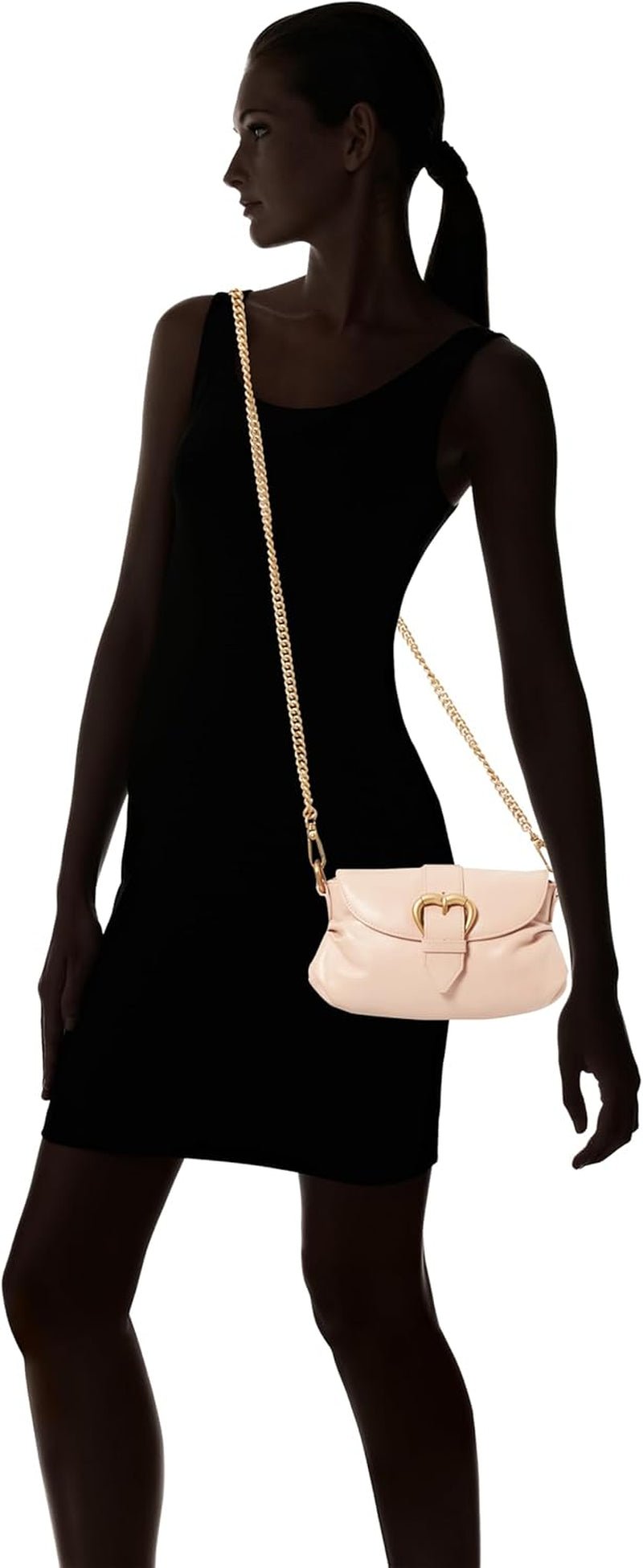 Pinko Femeii Jolene Umăr Mini Crystal Calf Bag, O81m_Chocolate Gold Genti Femei Naty Shop