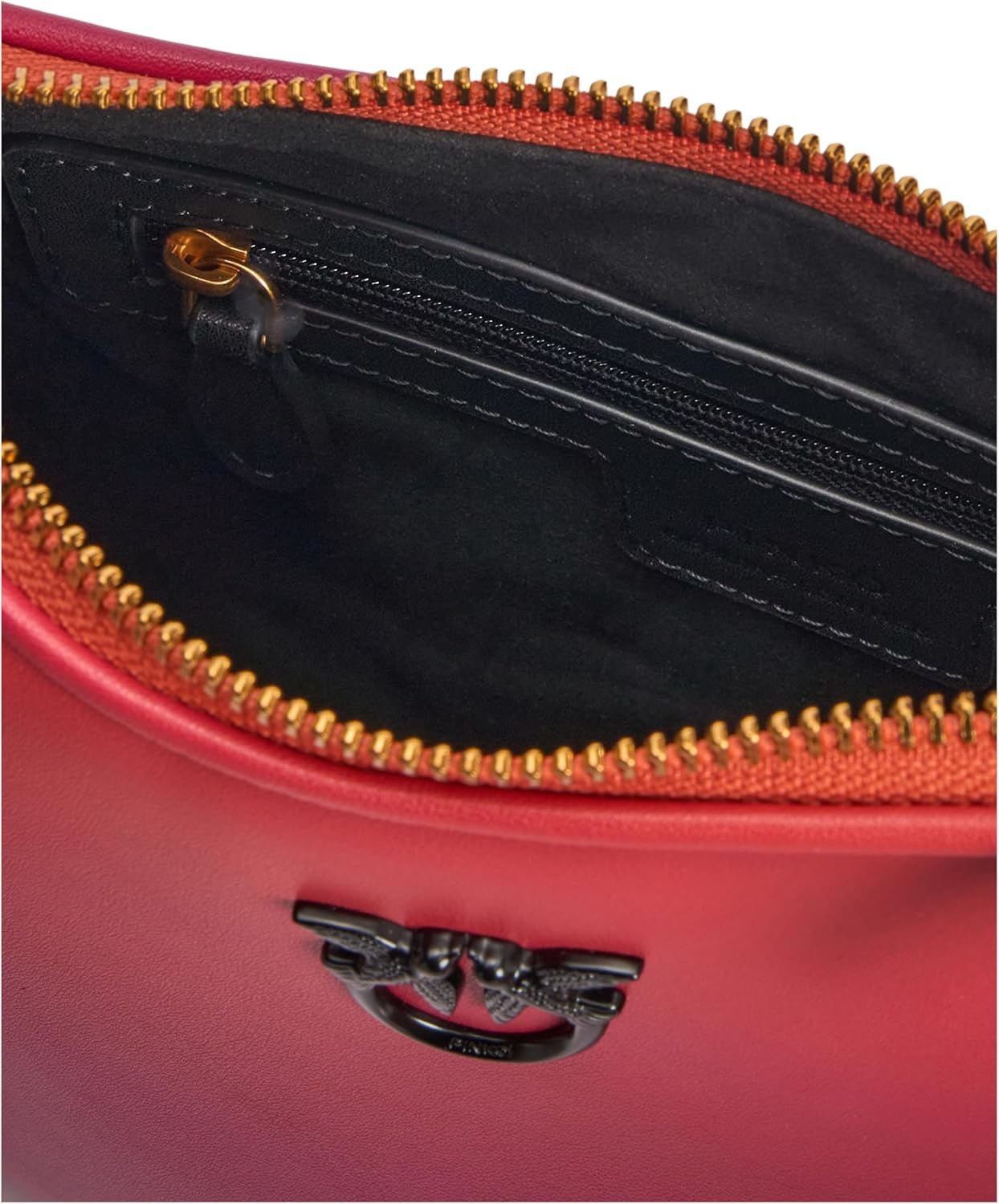 Pinko Half Moon mini piele culoare gradient sac, ya4l_Mult.fuchsia, portocaliu-negru Genti Femei Naty Shop
