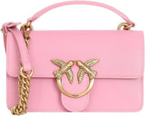Pinko Ladies Love One Mini Geantă ușoară din mătase de vițel Genti Femei Naty Shop P31Q_Pink-Marino-Aur antic