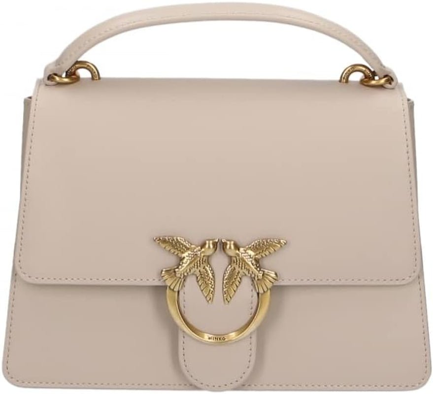 Pinko Ladies Love One Top Handle Classic Li Bag Genti Femei Naty Shop I30Q_Gri Pinguino-Aur antic