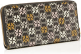 Pinko Women's Ryder Zip Around Leather Print Logo Travel Accessories Wallet, Zm7q_Black/Brown/White.Antique Go Portofel Femei Naty Shop