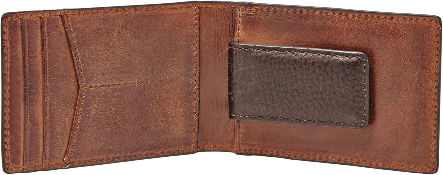 Portofel bifold din piele Quinn pentru bărbați Fossil 10 cm L x 1,5 cm l x 7 cm H Portofel Barbati Naty Shop