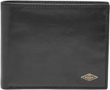 Portofel Bifold Fossil Ryan din piele pentru bărbați 11,43 cm L x 2,54 cm l x 9,525 cm H Portofel Barbati Naty Shop Negru