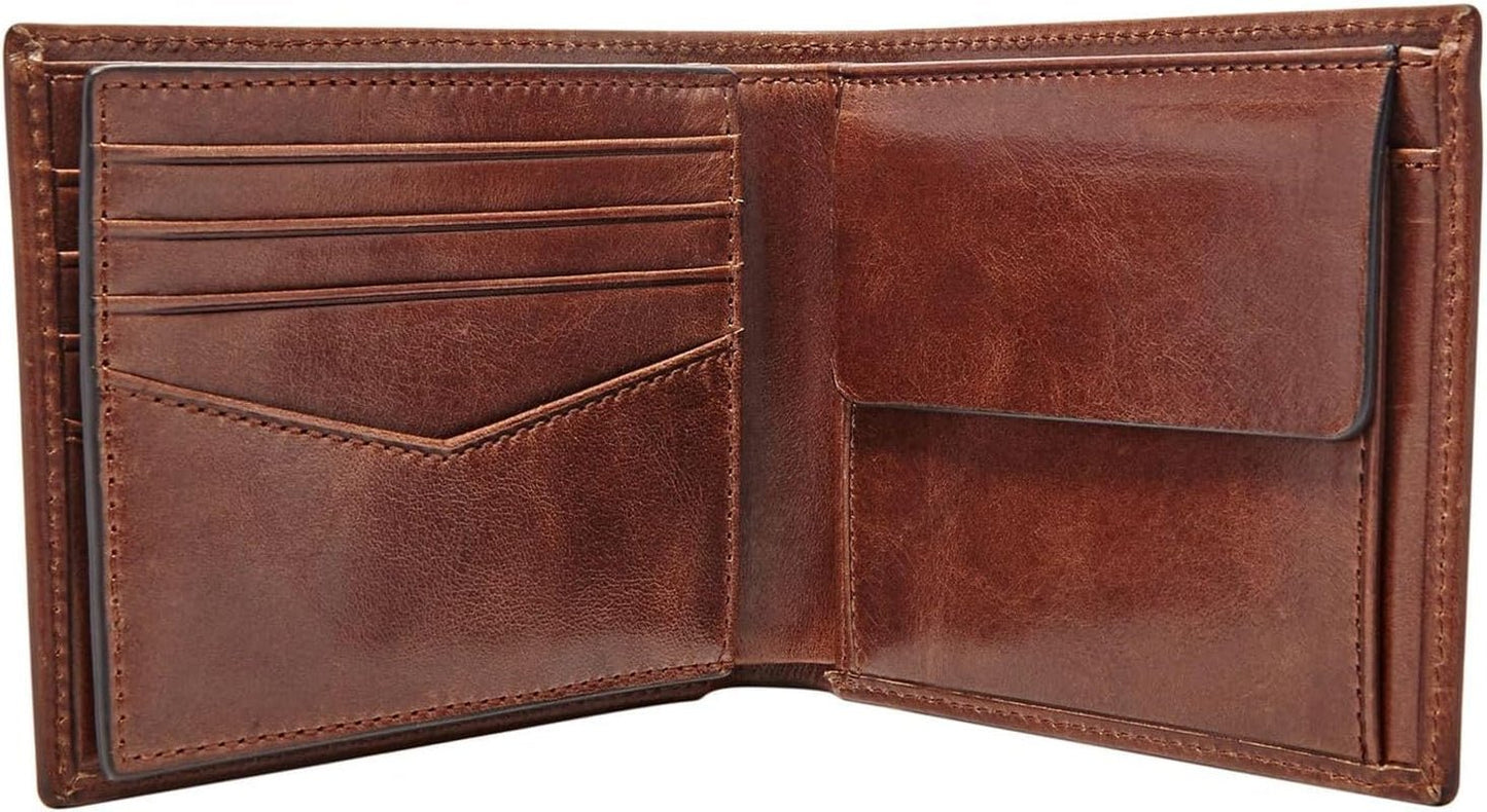 Portofel Bifold Fossil Ryan din piele pentru bărbați 11,43 cm L x 2,54 cm l x 9,525 cm H Portofel Barbati Naty Shop