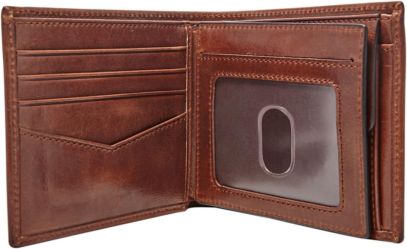 Portofel Bifold Fossil Ryan din piele pentru bărbați 11,43 cm L x 2,54 cm l x 9,525 cm H Portofel Barbati Naty Shop