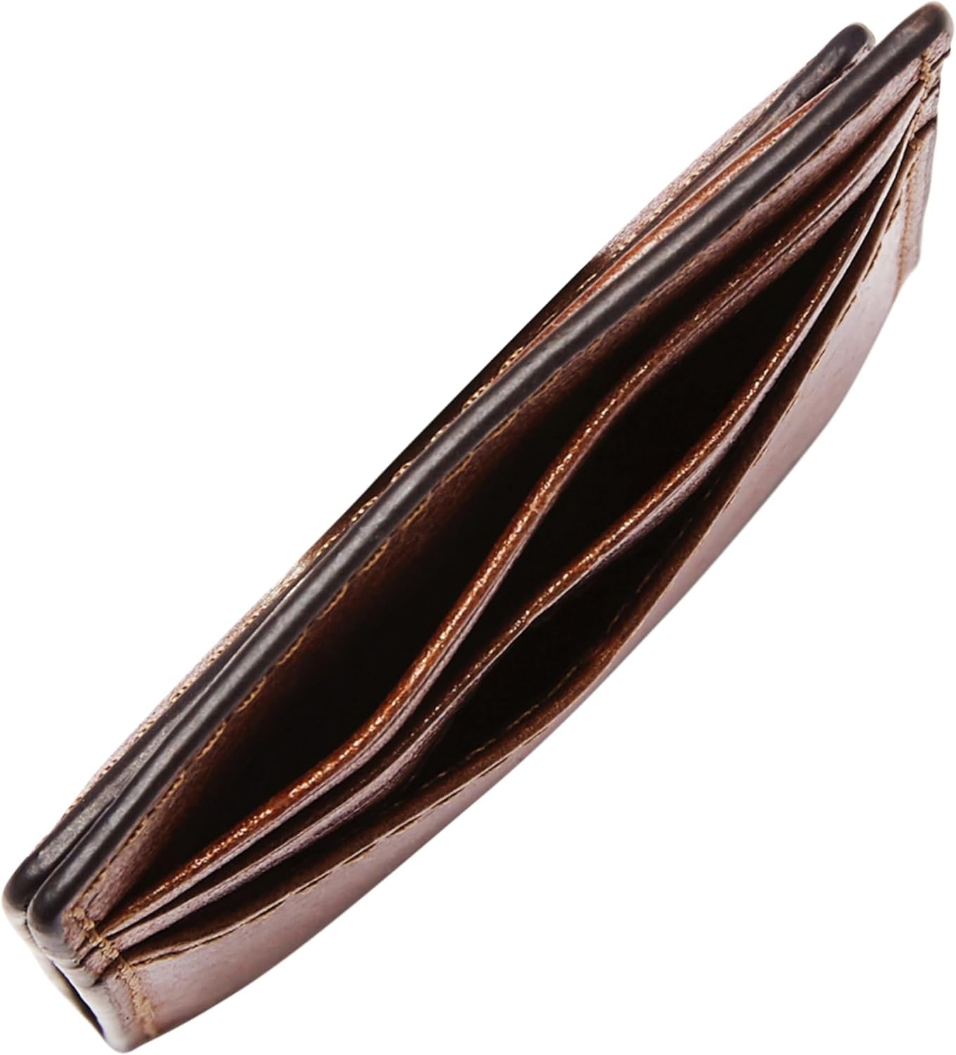 Portofel Fossil pentru bărbați Andrew, portcard din piele coniac 7,2 cm L x 0,5 cm l x 10 cm H ML4173222 Portofel Barbati Naty Shop