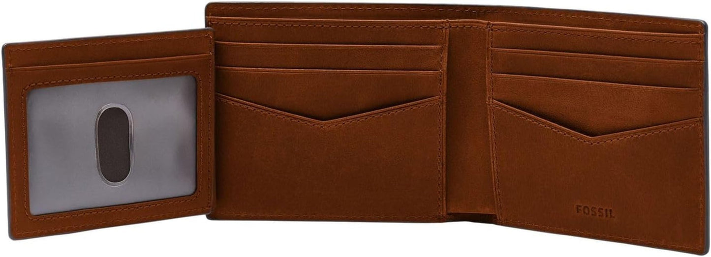 Portofel Fossil pentru bărbați Everett, piele bifold maro mediu 11,5 cm L x 2,5 cm l x 8,9 cm H ML4397210 Portofel Barbati Naty Shop