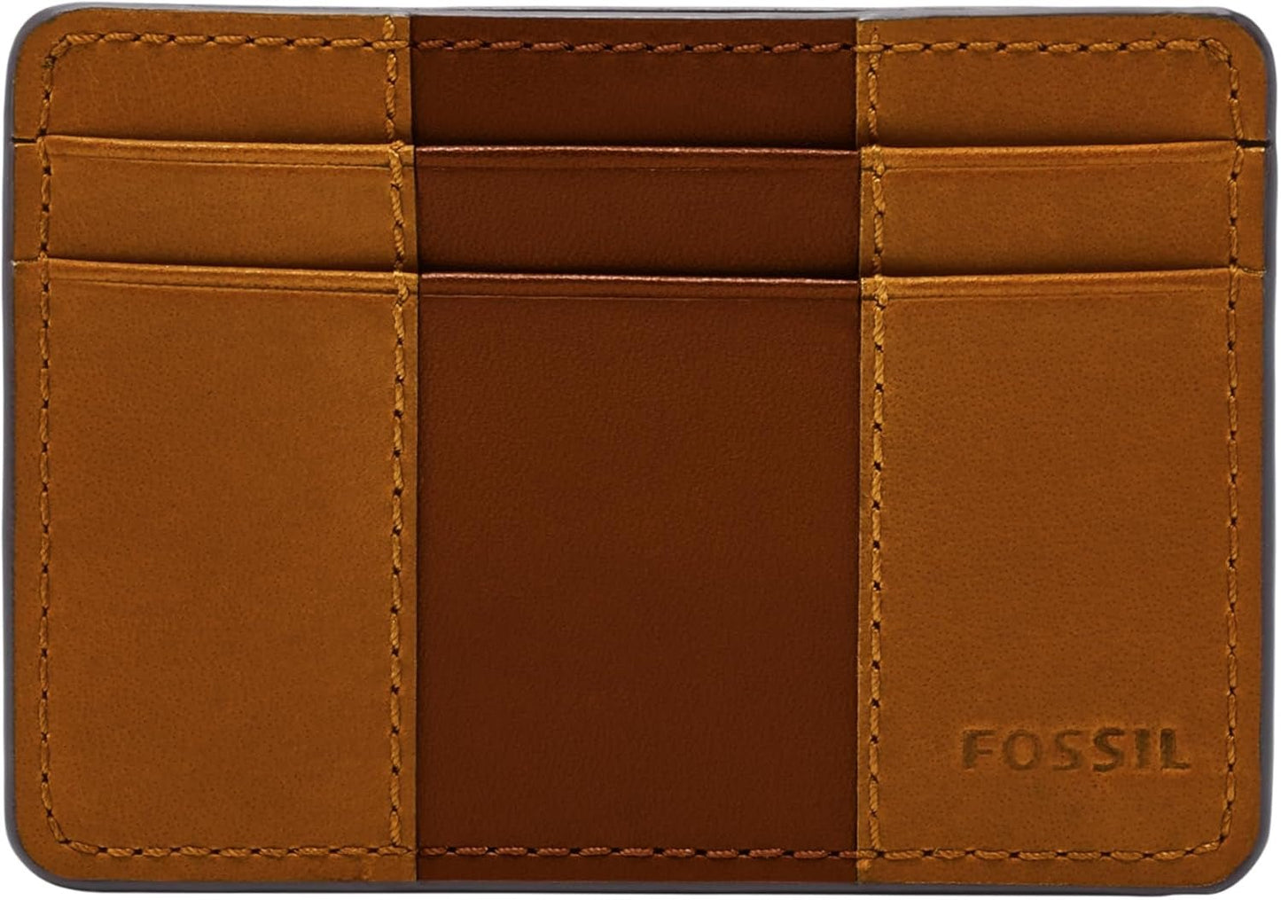 Portofel Fossil pentru bărbați Everett, piele/PVC portcarduri maro mediu 10,2 cm L x 0,6 cm l x 7,0 cm H ML4398210 Portofel Barbati Naty Shop Maro
