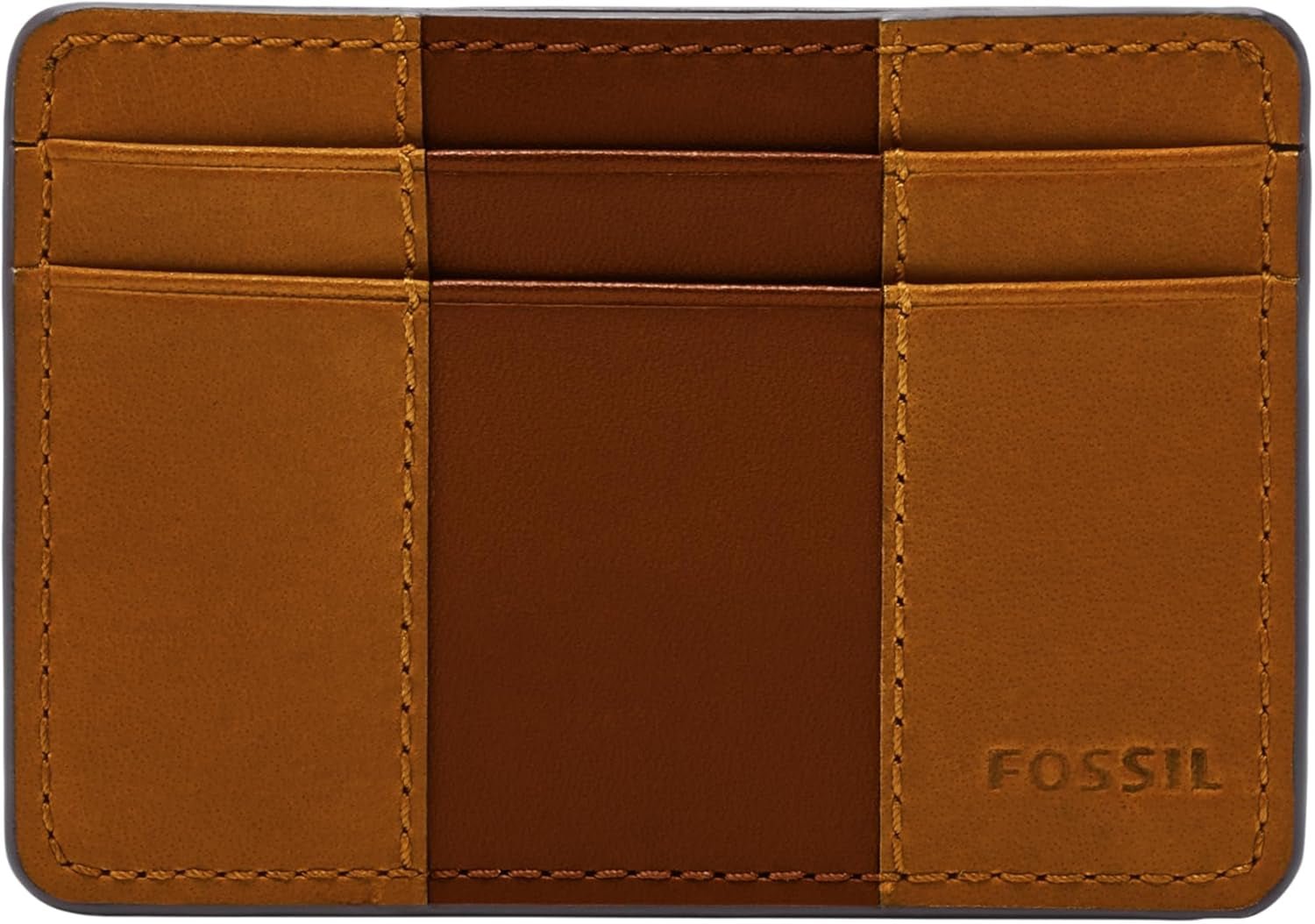 Portofel Fossil pentru bărbați Everett, piele/PVC portcarduri maro mediu 10,2 cm L x 0,6 cm l x 7,0 cm H ML4398210 Portofel Barbati Naty Shop Maro