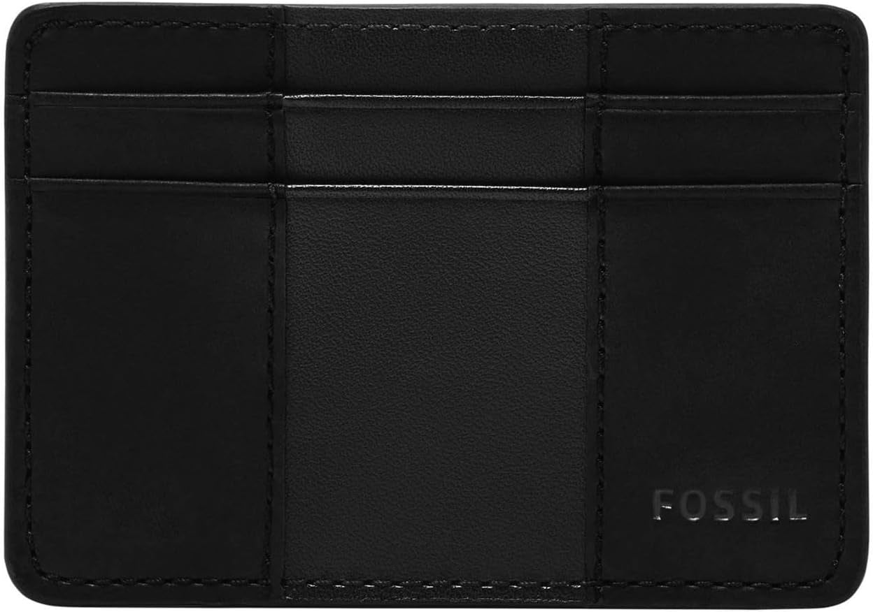 Portofel Fossil pentru bărbați Everett, piele/PVC portcarduri maro mediu 10,2 cm L x 0,6 cm l x 7,0 cm H ML4398210 Portofel Barbati Naty Shop Negru