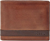 Portofel Fossil pentru bărbați Quinn, - 100% piele bifold maro 11,5 cm L x 2 cm l x 9 cm H ML3644200 Portofel Barbati Naty Shop Maro