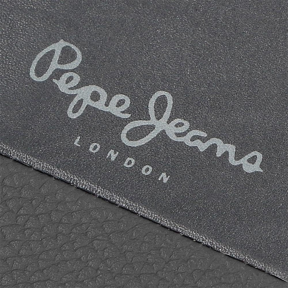 Portofel orizontal dublu Pepe Jeans cu compartiment pentru monede, negru, 11 x 8 x 1 cm, piele, protejat RFID, bărbați, Portofel orizontal cu compartiment pentru monede Portofel Barbati Naty Shop