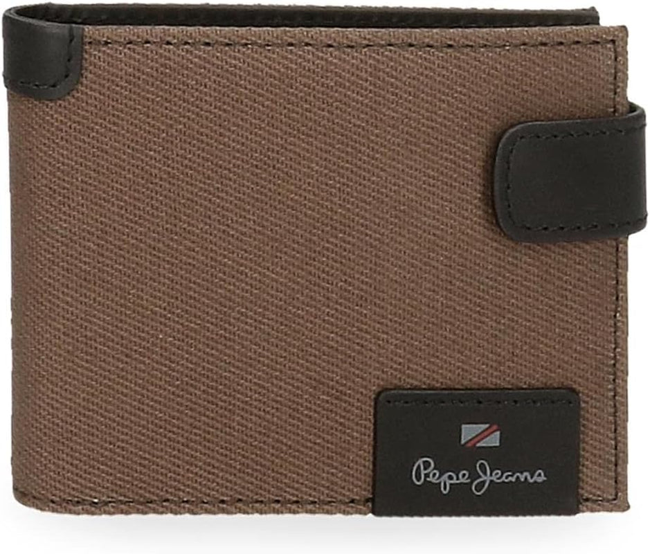 Portofel orizontal Pepe Jeans Hilltop cu închidere clic, unic Portofel Barbati Naty Shop Maro