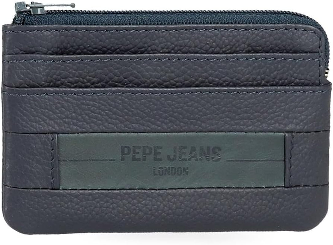 Portofele și portmonee Pepe Jeans Checkbox din piele de vacă, negru, maro, albastru și gri Portofel Barbati Naty Shop Albastru Poșeta