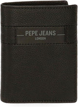 Portofele și portmonee Pepe Jeans Checkbox din piele de vacă, negru, maro, albastru și gri - Naty Shop
