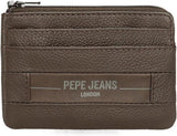 Portofele și portmonee Pepe Jeans Checkbox din piele de vacă, negru, maro, albastru și gri Portofel Barbati Naty Shop Maro Poșeta