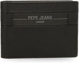 Portofele și portmonee Pepe Jeans Checkbox din piele de vacă, negru, maro, albastru și gri - Naty Shop