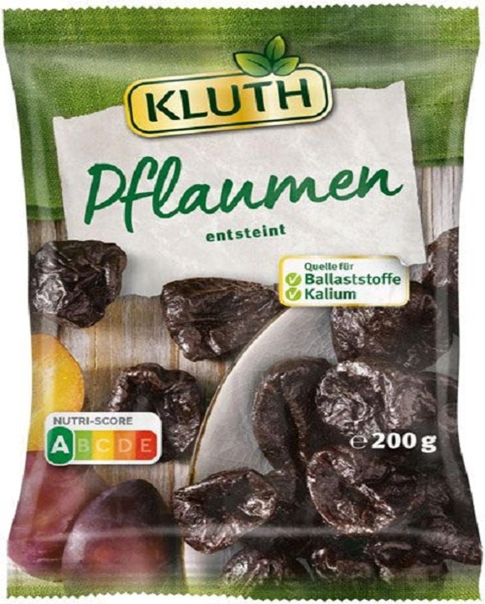 Prune cu sâmburi 200g - Aromate, fructate și dulci în mod natural - Vegane, nesulfurate, fără sâmburi și fără zahăr adăugat - Nutri-Score A (1 x 200g) Produse deshidratate Naty Shop Titlu implicit