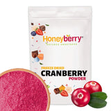 Pudră de merișor liofilizată 250g - Pudră de fructe liofilizate - Pudră de merișor liofilizată pentru coacere, smoothie și muesli - Pudră de merișor 100% naturală fără aditivi Produse deshidratate Naty Shop 250G