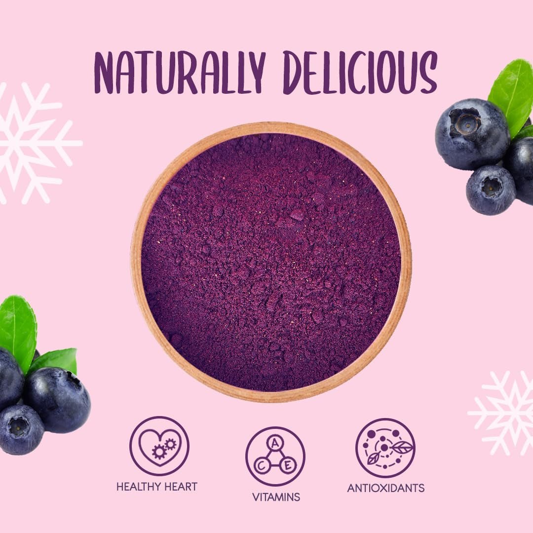 Pulbere de afine sălbatice liofilizate 100g - Pulbere de fructe liofilizate - Pulbere de afine liofilizate pentru coacere, smoothie și muesli - Pulbere naturală de afine fără aditivi Produse deshidratate Magazinul meu