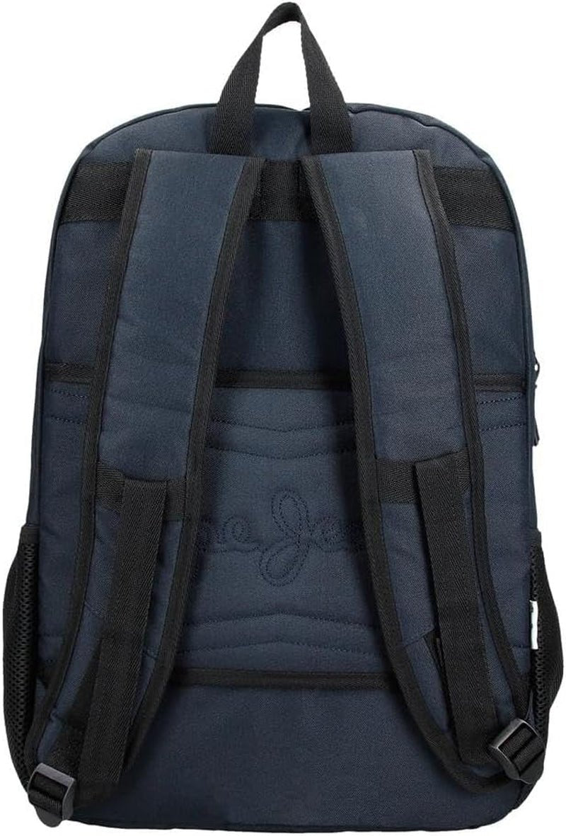 Rucsac școlar Pepe Jeans Cromwell, compartiment dublu, negru, 33 x 46 x 15 cm, poliester, 22.77 l, negru, Talla única, rucsac școlar cu compartiment dublu Rucsacuri si ghiozdane premium Naty Shop