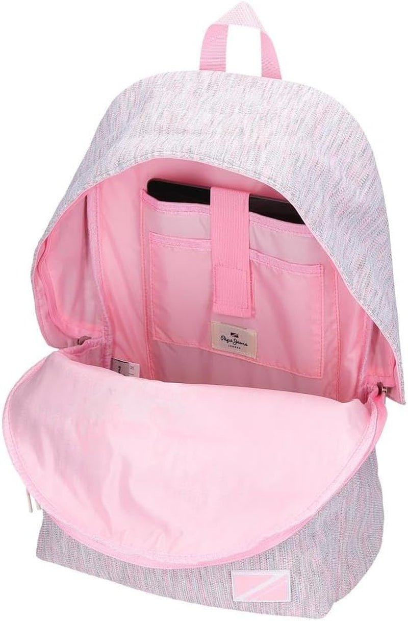Rucsac școlar Pepe Jeans Miri, roz, 31 x 44 x 17.5 cm, poliester, 22.79 l, roz, rucsac școlar Rucsacuri si ghiozdane premium Naty Shop