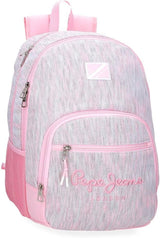 Rucsac școlar Pepe Jeans Miri, roz, 31 x 44 x 17.5 cm, poliester, 22.79 l, roz, rucsac școlar Rucsacuri si ghiozdane premium Naty Shop Doppelter Rucksack