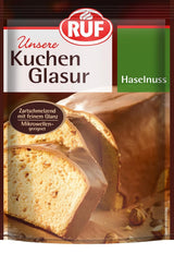RUF Cake Glaze Bourbon Vanilla, 100g într-o pungă, rezistent la microunde, pentru glazurarea și decorarea biscuiților, brioșelor și prăjiturilor, fără gluten Pasta de zahar Naty Shop Alune