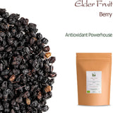 Sambuca neagră organică de soc - fructe de sambucus întregi - fructe de soc Produse deshidratate Naty Shop