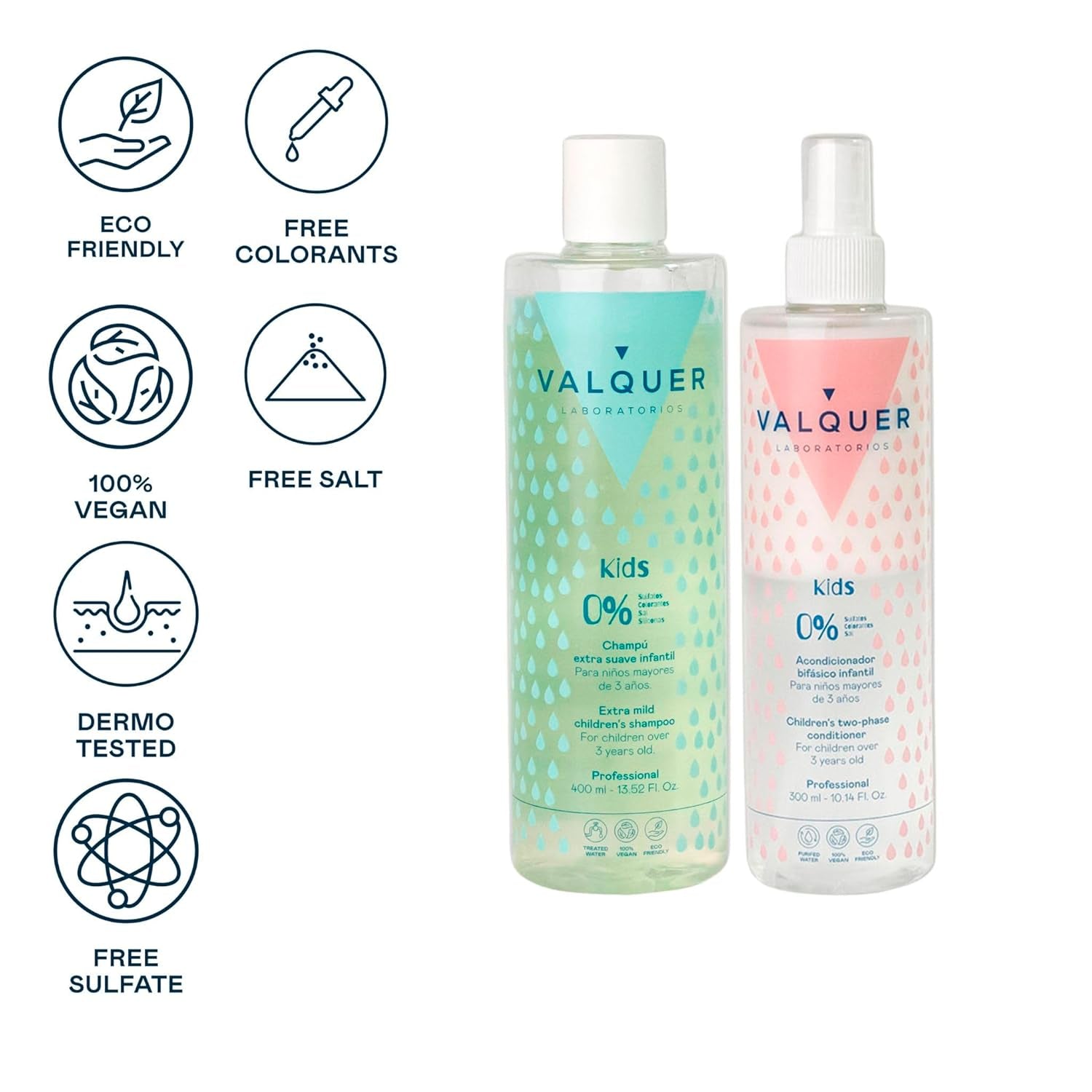 Șampon și balsam de păr pentru copii Valquer fără siliconi, fără sulfați, pentru copii Copii - Baie si Skincare Naty Shop
