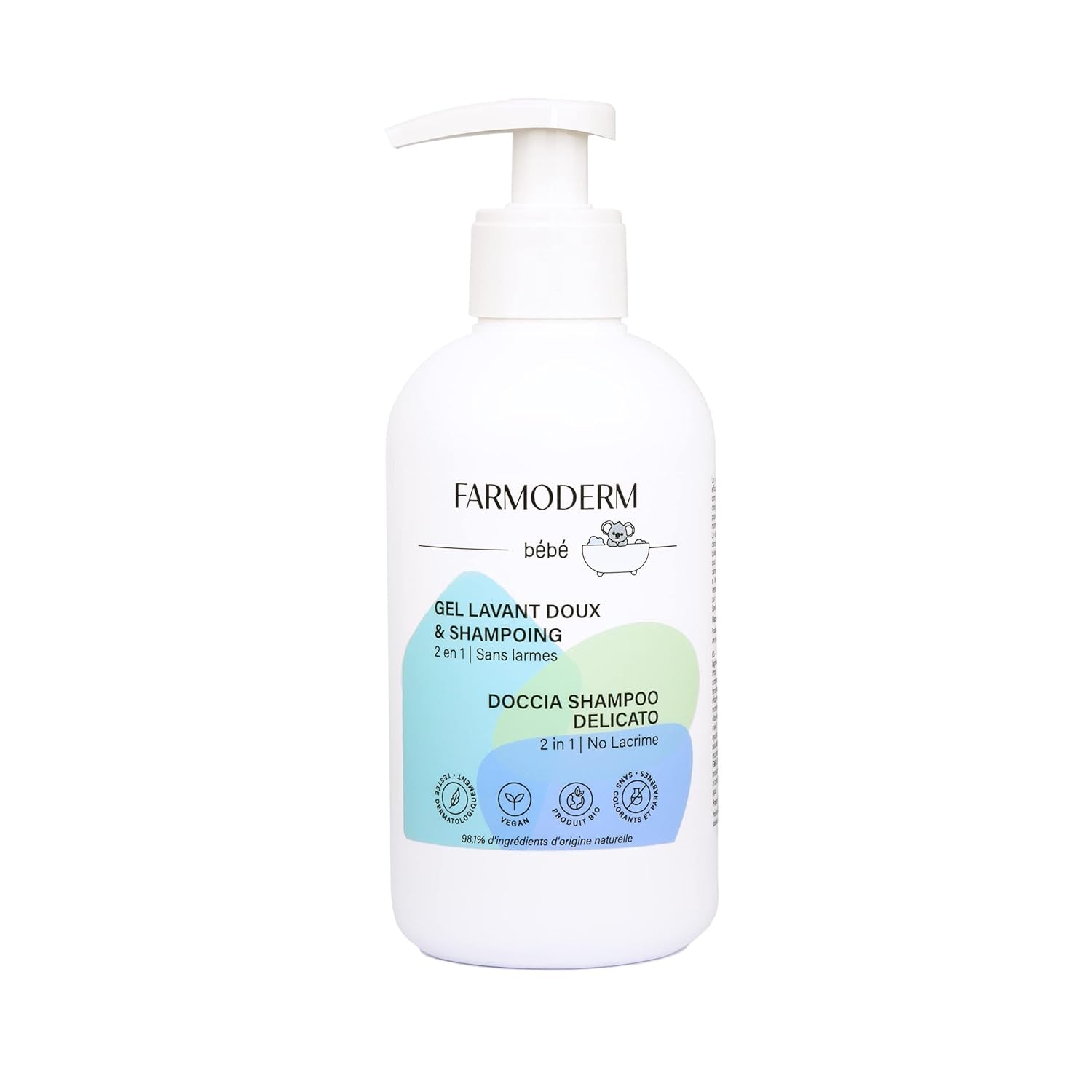 Șampon și gel de curățare 2 în 1 Daily Gentle Baby Shampoo & Cleansing Gel - vegan și organic - cu 98% ingrediente naturale - Șampon fără lacrimi pentru copii și bebeluși - 300 ml Copii - Baie si Skincare Naty Shop Titlu implicit