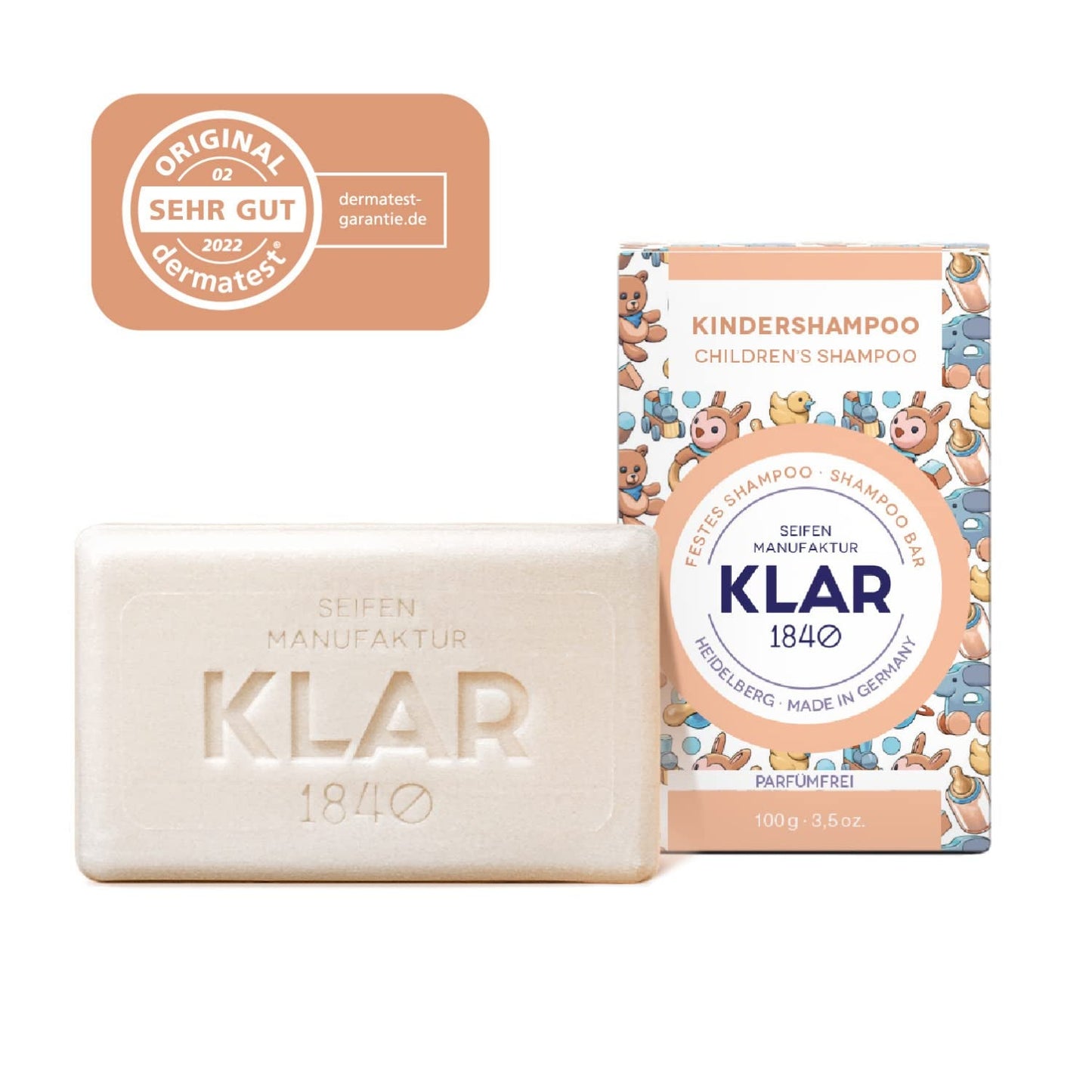 Șampon solid pentru copii Klar's fără parfum 100g Copii - Baie si Skincare Naty Shop