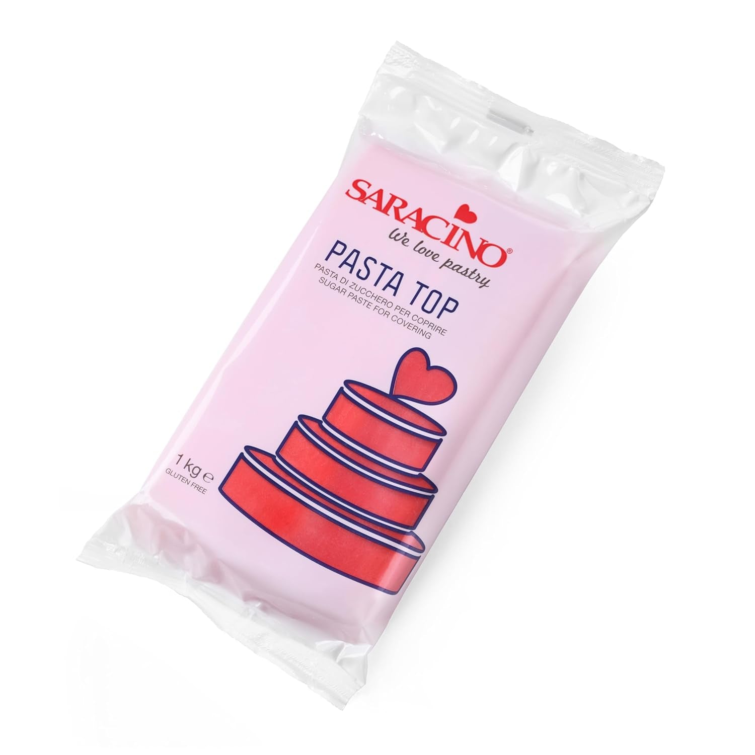 Saracino Fondant Top, Pasta de Zahar Pentru Acoperire 1 kg, Made In Italy Pasta de zahar Naty Shop Roșu