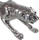 Sculptură decorativă Casablanca XL - Gpard Argintiu mat - Decor camera de zi - Lungime 80 cm Statuete si sculpturi Naty Shop