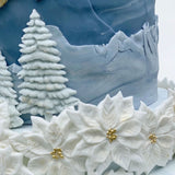 Set 5 decoratiuni comestibile din zahar, Iarna Decoratiuni din Pasta de Zahar Nati Shop