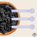 SIVIFOOD sultane negre jumbo 300g - sultane negre mari și delicioase de calitate superioară, uscate în mod natural struguri dulci fructiferi nesulfurați neîndulciți neîndulciți fără ulei fără aditivi Kishmish Produse deshidratate Naty Shop
