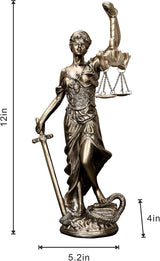 Statuia Doamna Justiției, 30,5 cm, statuie pentru justiție, zeița justiției, sculptură a justiției, înger greco-roman, justiție, statui oarbe pentru decor, Statuete si sculpturi Naty Shop
