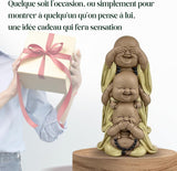 Statuie 3 Buddha râzând - Nu vezi nimic - Nu auzi nimic - Nu spui nimic - Baby Buddha Ansamblu simbolic - Stare de spirit pașnică și veselă - Decor Zen -H 18 cm - Zen'Light Statuete si sculpturi Naty Shop