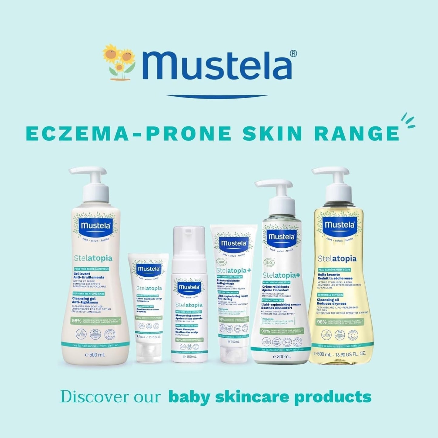 Stelatopia Șampon Mousse pentru scalp cu uscăciune extremă sau dermatită atopică, păr, bebeluși, copii, întreaga familie - reduce roșeața și mâncărimea (150ml) Copii - Baie si Skincare Naty Shop