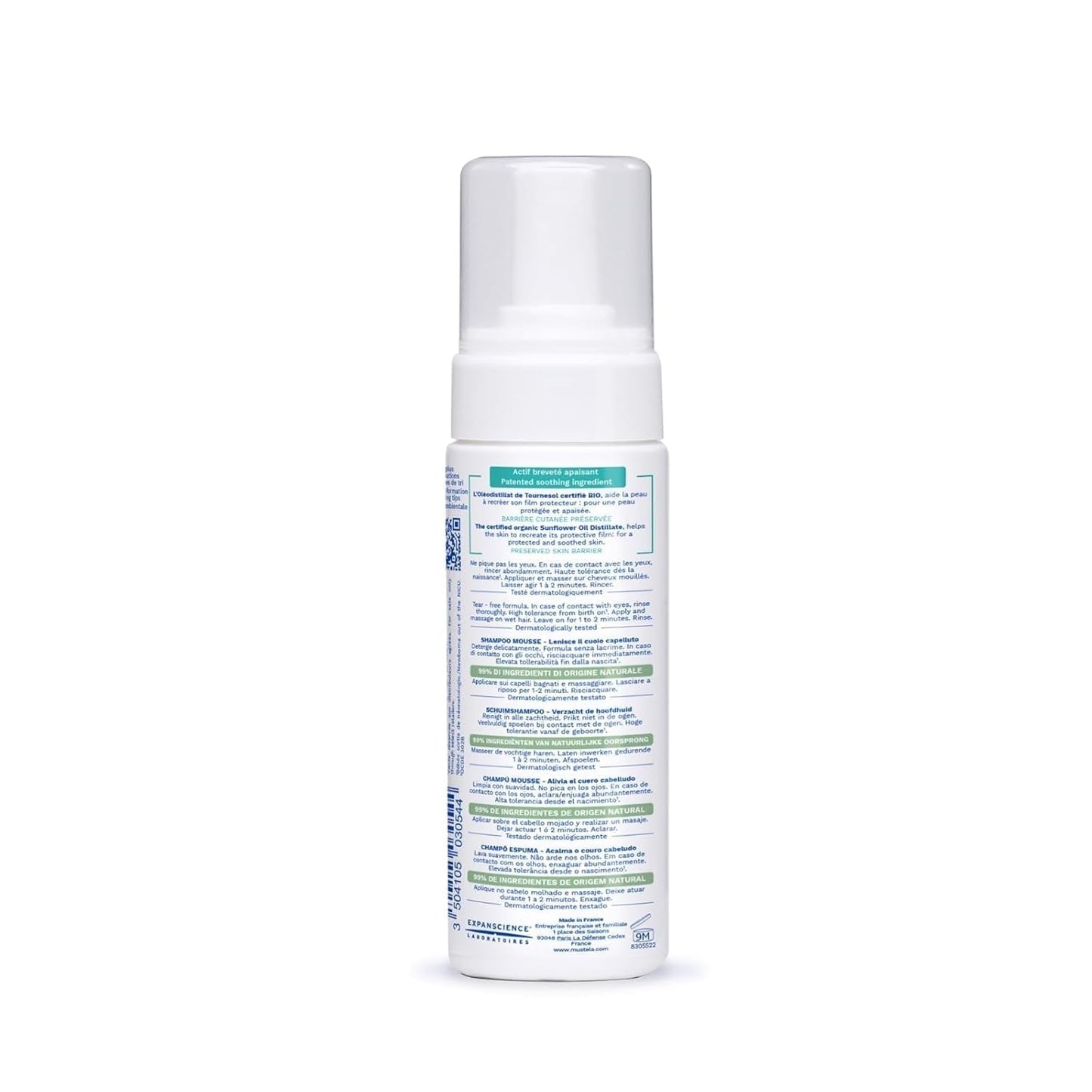Stelatopia Șampon Mousse pentru scalp cu uscăciune extremă sau dermatită atopică, păr, bebeluși, copii, întreaga familie - reduce roșeața și mâncărimea (150ml) Copii - Baie si Skincare Naty Shop
