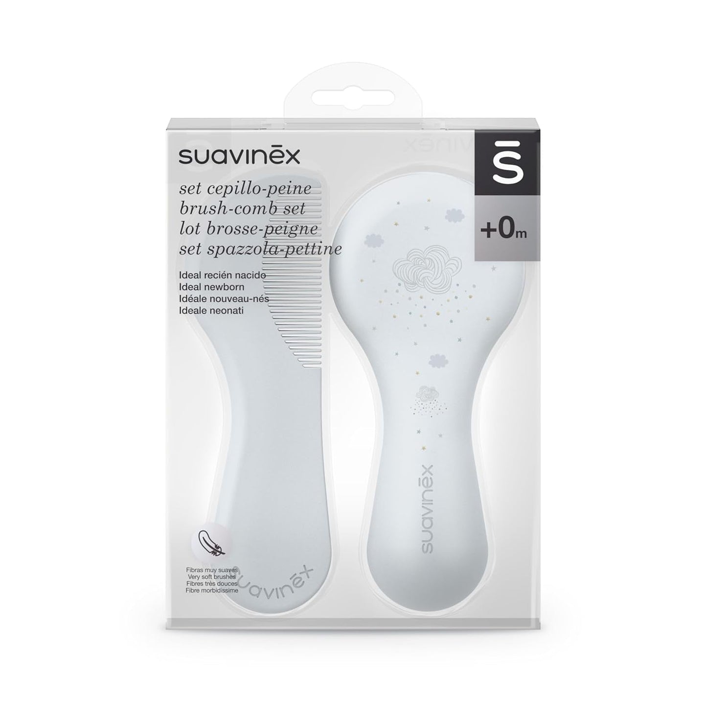 Suavinex 3162384 Pieptene cu perie, albastru Copii - Baie si Skincare Naty Shop